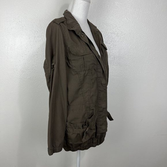 New Look Jacket Women Small Green Military Utility Zip Up Cotton Outerwear - Picture 5 of 15
